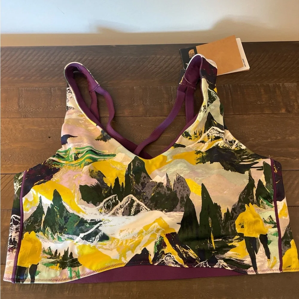 NWT The North Face Dune Sky Sports Bra Black Currant XL - Picture 1 of 4